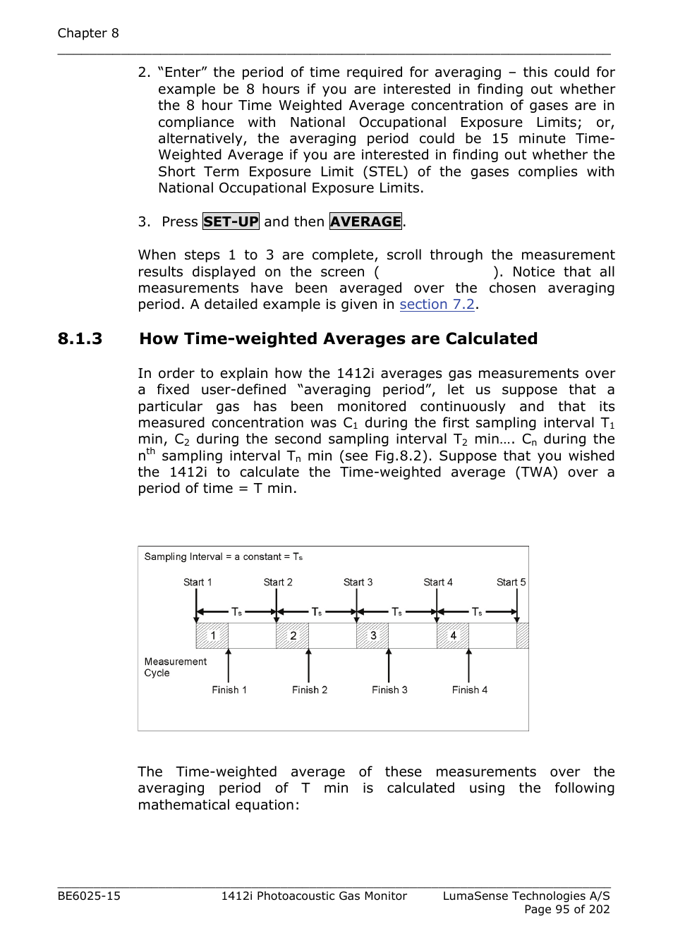 3 how time-weighted averages are calculated | LumaSense Technologies INNOVA 1412i User Manual | Page 95 / 202