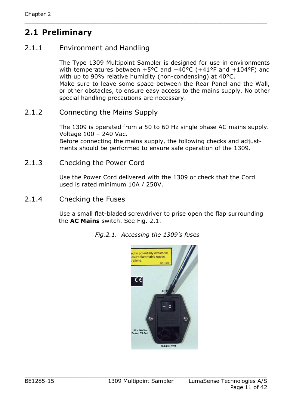1 preliminary | LumaSense Technologies INNOVA 1309 User Manual | Page 11 / 42