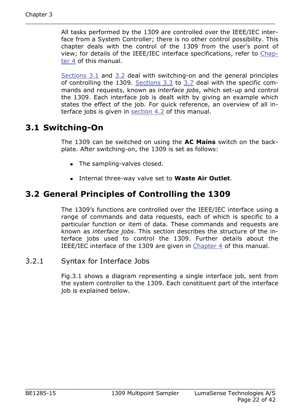 1 switching-on | LumaSense Technologies INNOVA 1309 User Manual | Page 22 / 42