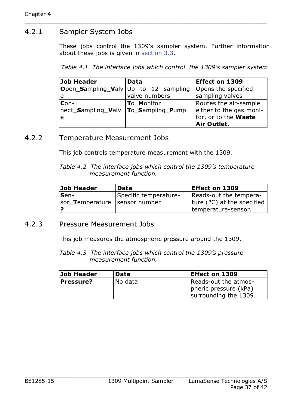 LumaSense Technologies INNOVA 1309 User Manual | Page 37 / 42