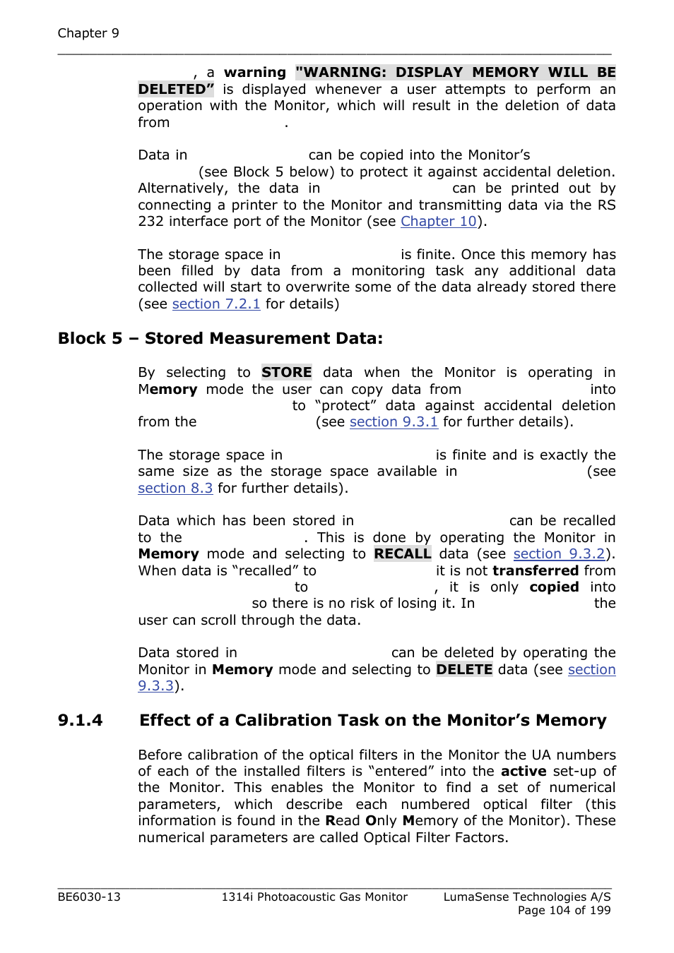LumaSense Technologies INNOVA 1314i User Manual | Page 104 / 199