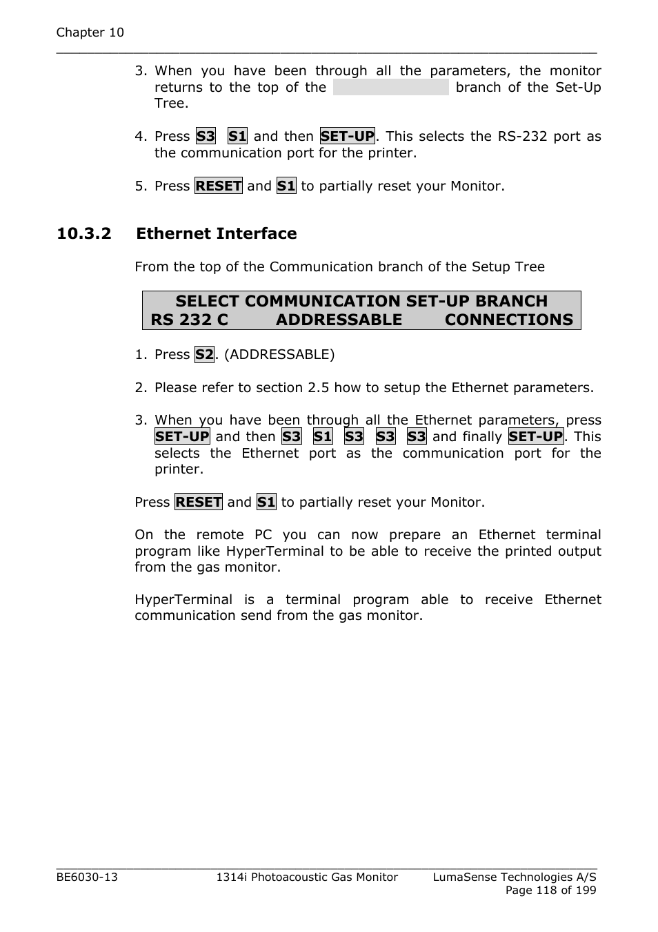 2 ethernet interface | LumaSense Technologies INNOVA 1314i User Manual | Page 118 / 199