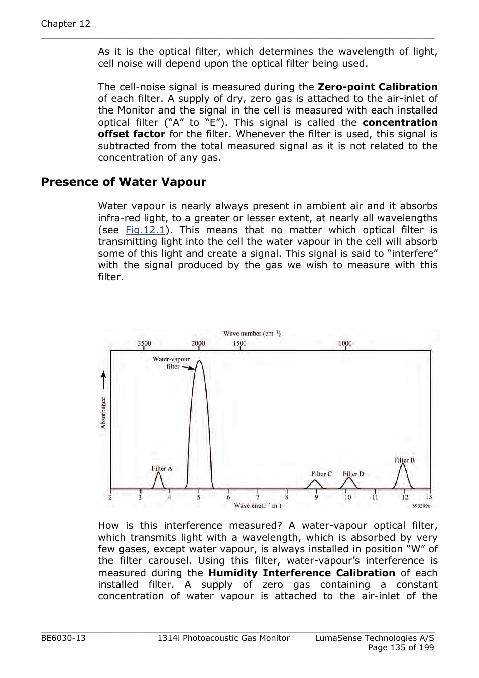 Presence of water vapour | LumaSense Technologies INNOVA 1314i User Manual | Page 135 / 199