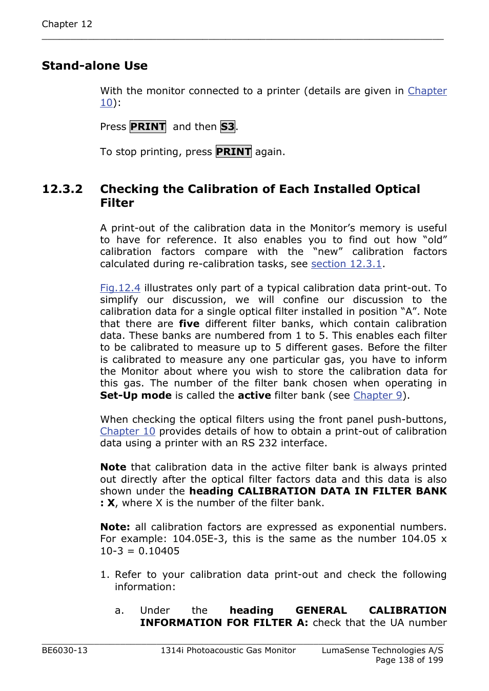 LumaSense Technologies INNOVA 1314i User Manual | Page 138 / 199