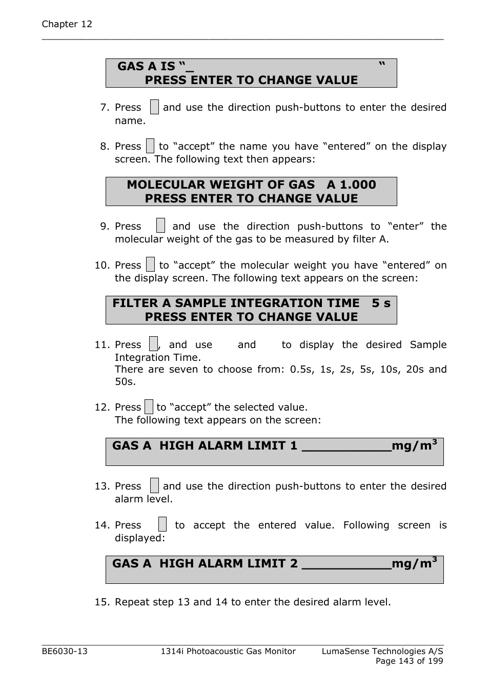 LumaSense Technologies INNOVA 1314i User Manual | Page 143 / 199