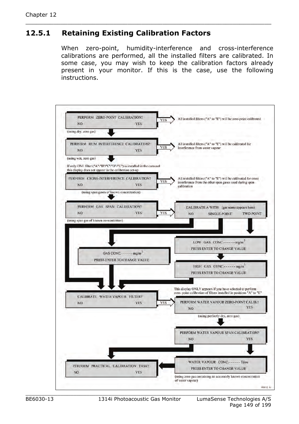 1 retaining existing calibration factors, Fig.12.8 | LumaSense Technologies INNOVA 1314i User Manual | Page 149 / 199