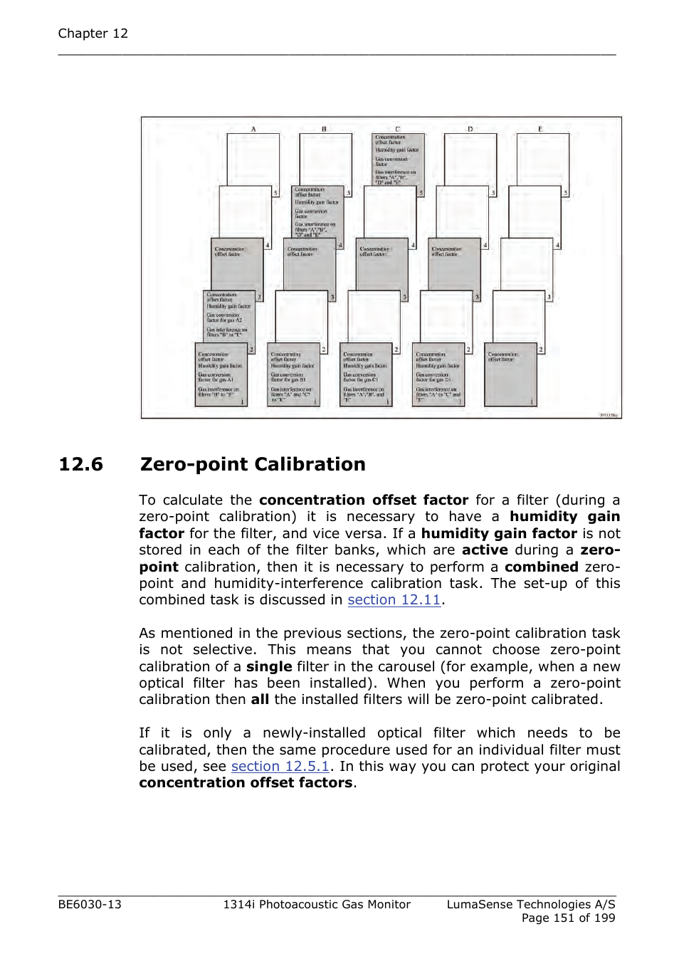6 zero-point calibration | LumaSense Technologies INNOVA 1314i User Manual | Page 151 / 199
