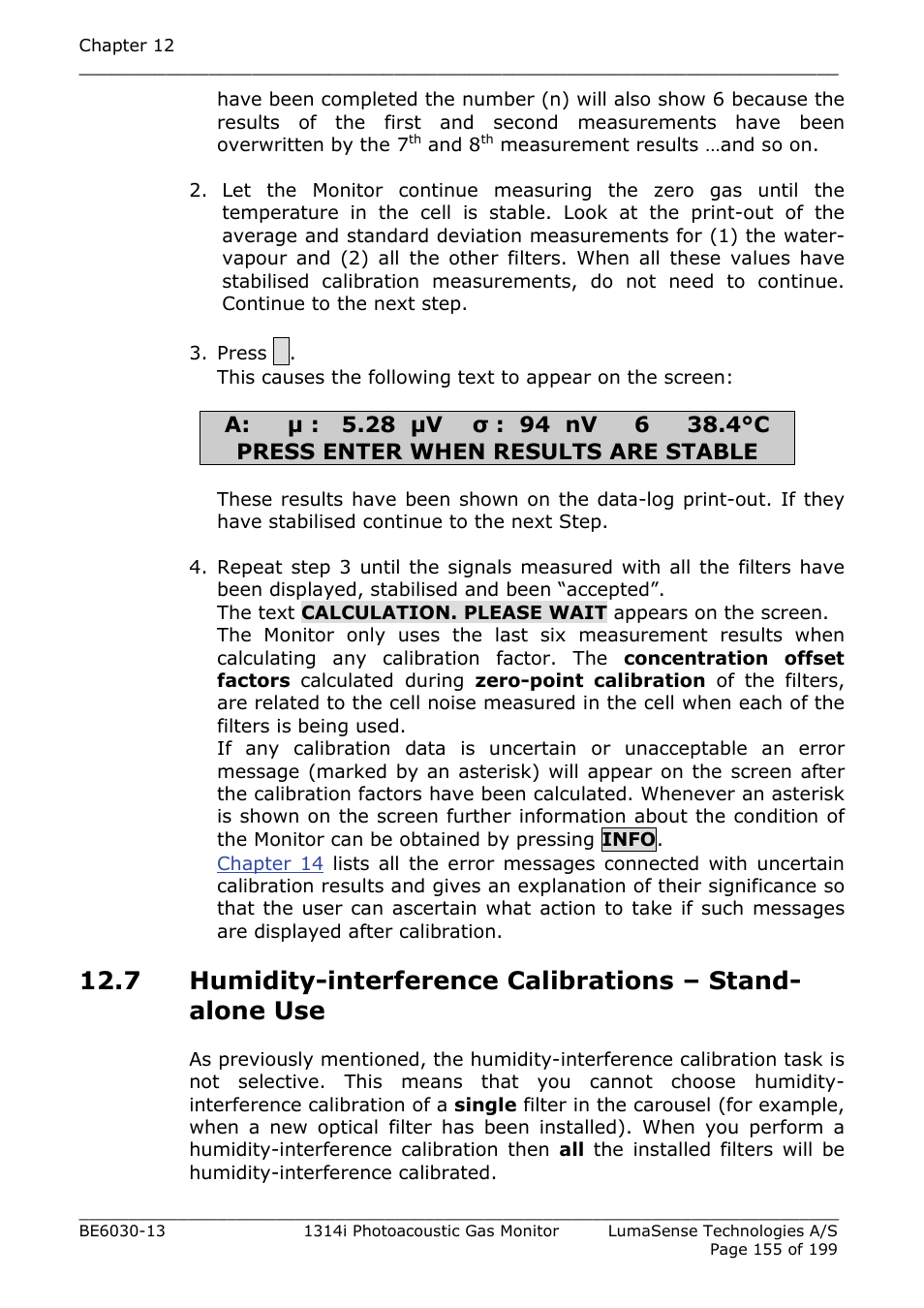 LumaSense Technologies INNOVA 1314i User Manual | Page 155 / 199