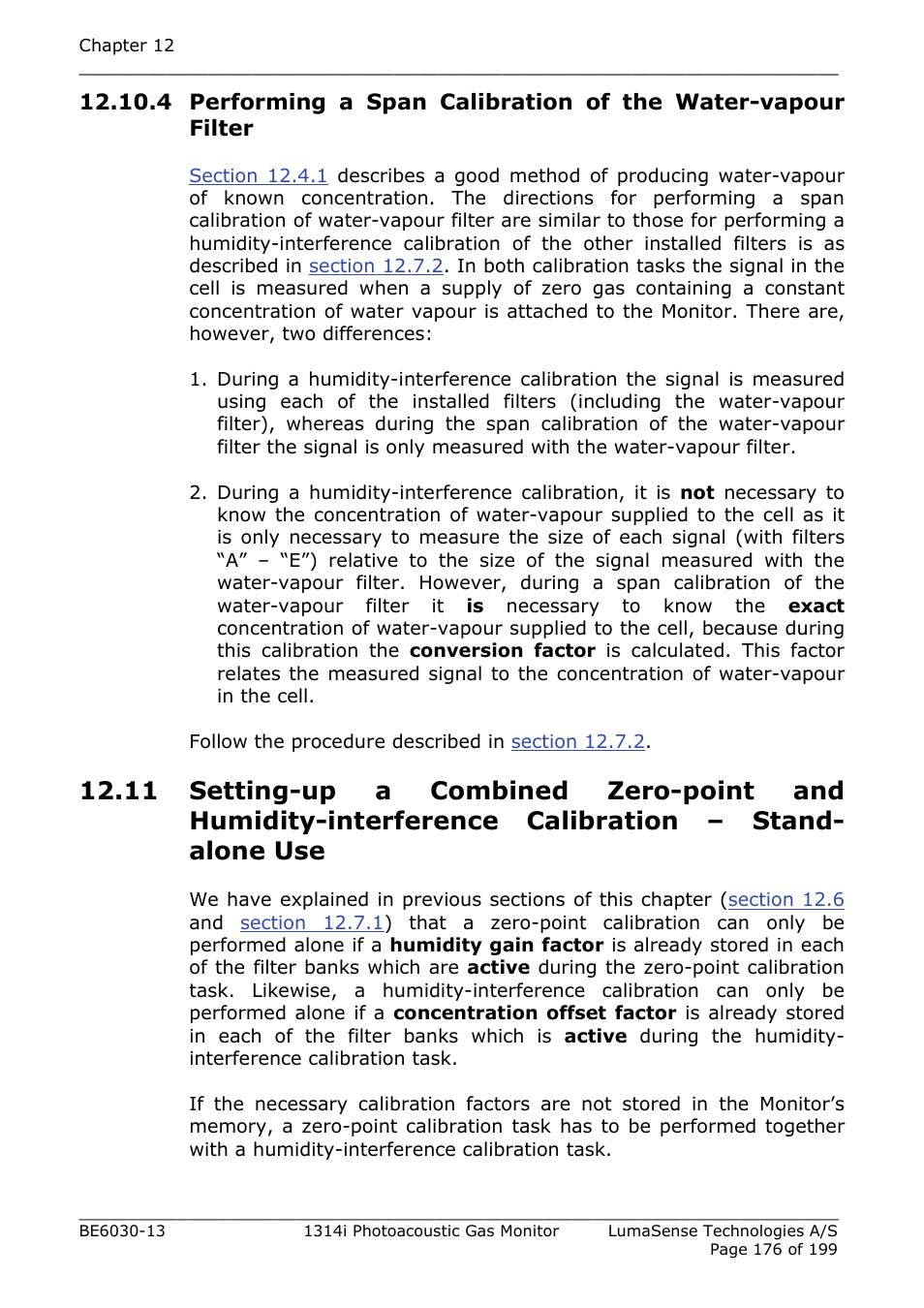 Section 12.11 | LumaSense Technologies INNOVA 1314i User Manual | Page 176 / 199