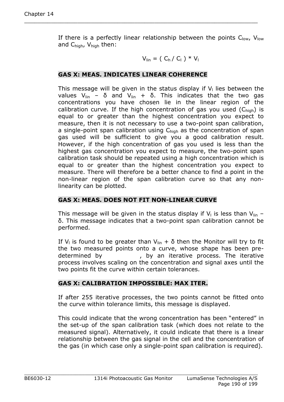 LumaSense Technologies INNOVA 1314i User Manual | Page 190 / 199