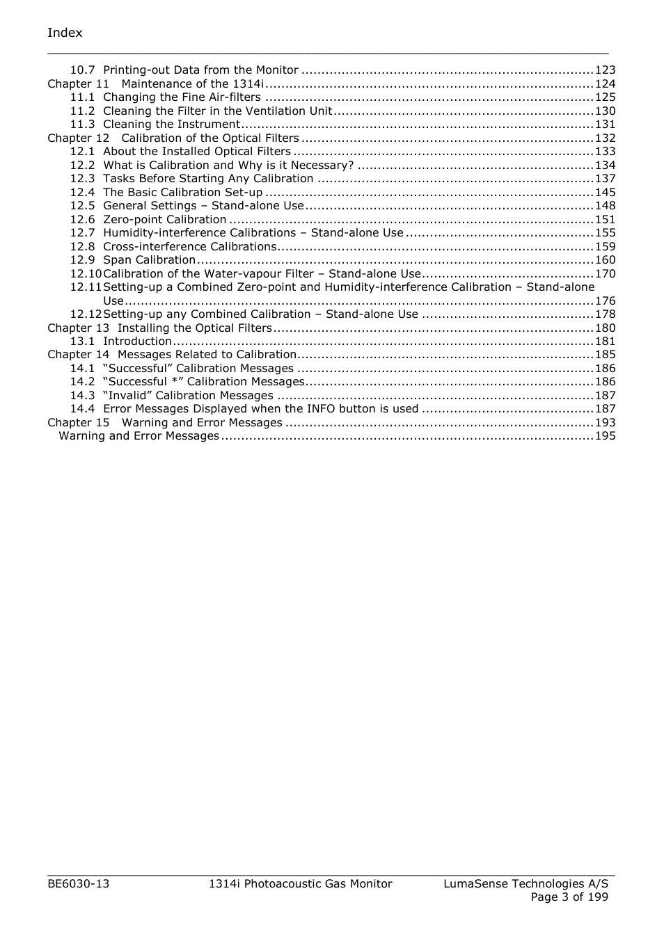 LumaSense Technologies INNOVA 1314i User Manual | Page 3 / 199