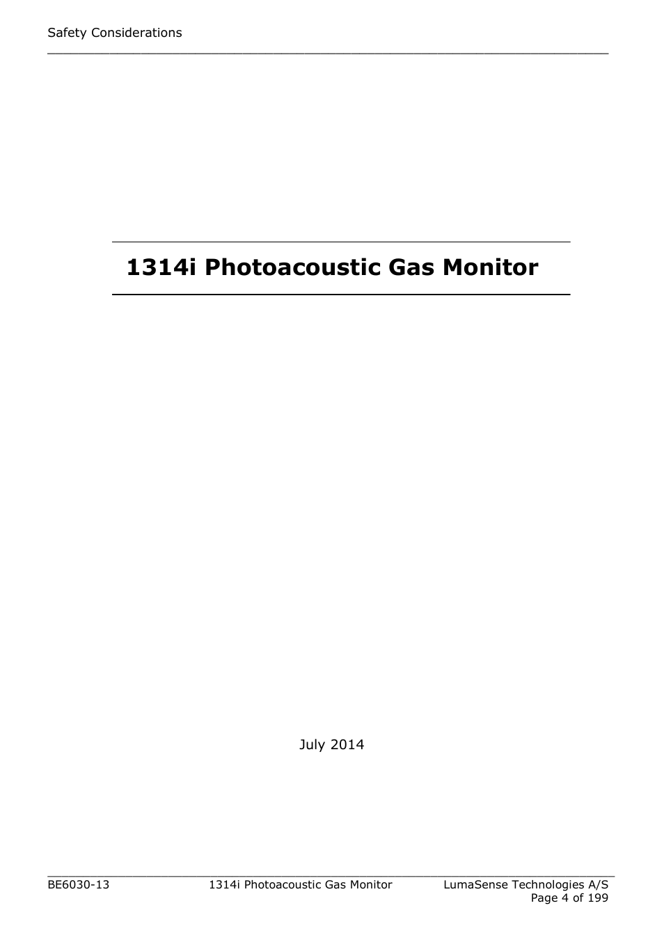 1314i photoacoustic gas monitor | LumaSense Technologies INNOVA 1314i User Manual | Page 4 / 199