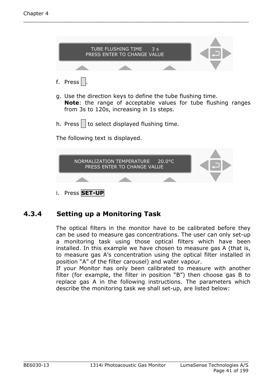 4 setting up a monitoring task | LumaSense Technologies INNOVA 1314i User Manual | Page 41 / 199