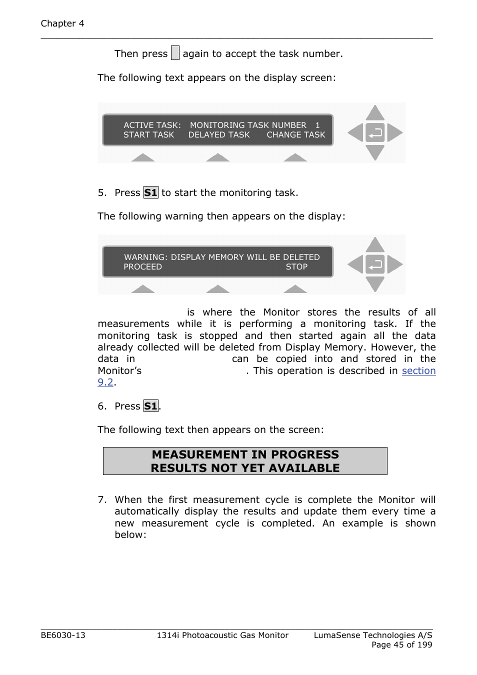 Measurement in progress results not yet available | LumaSense Technologies INNOVA 1314i User Manual | Page 45 / 199