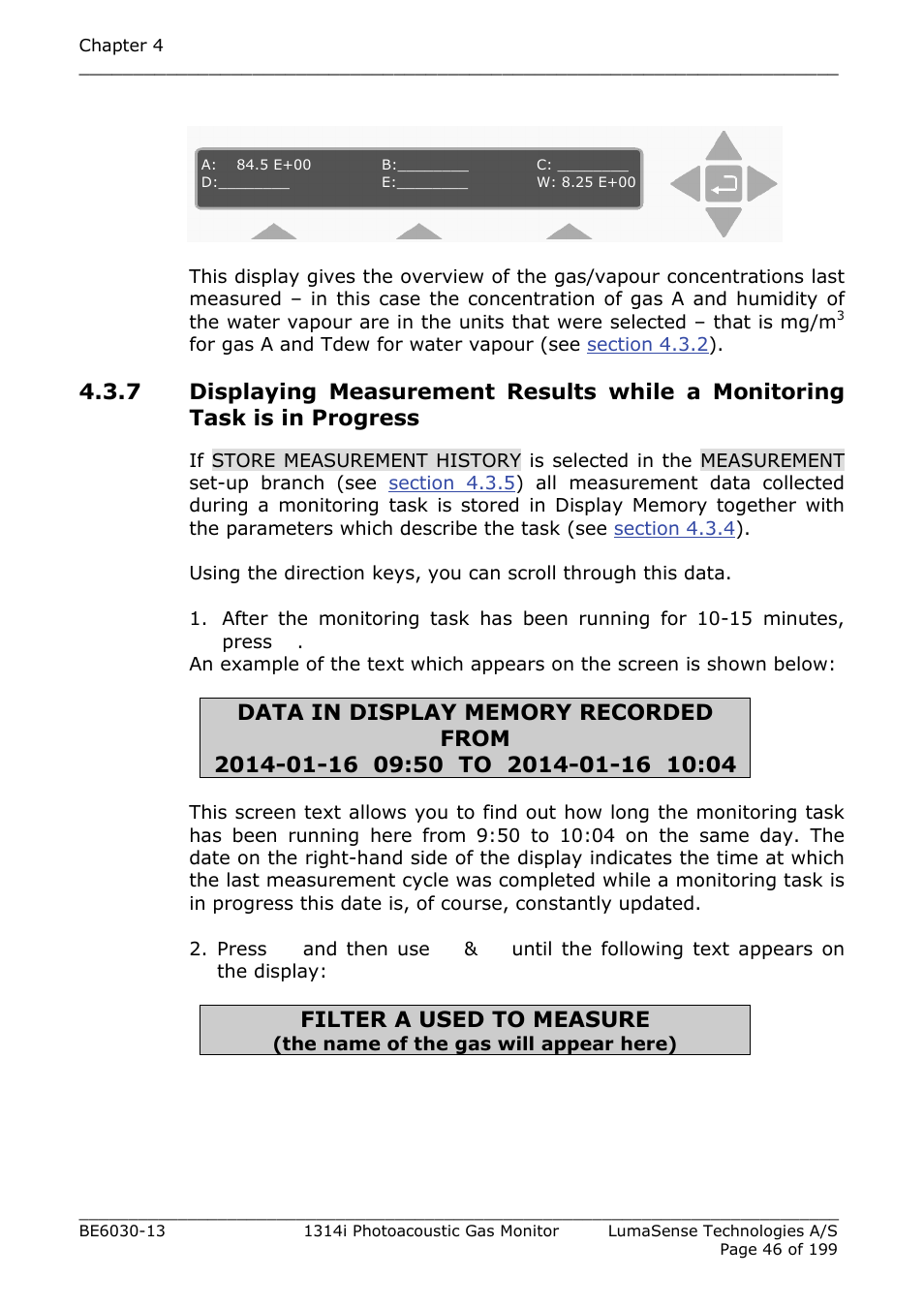 Filter a used to measure | LumaSense Technologies INNOVA 1314i User Manual | Page 46 / 199