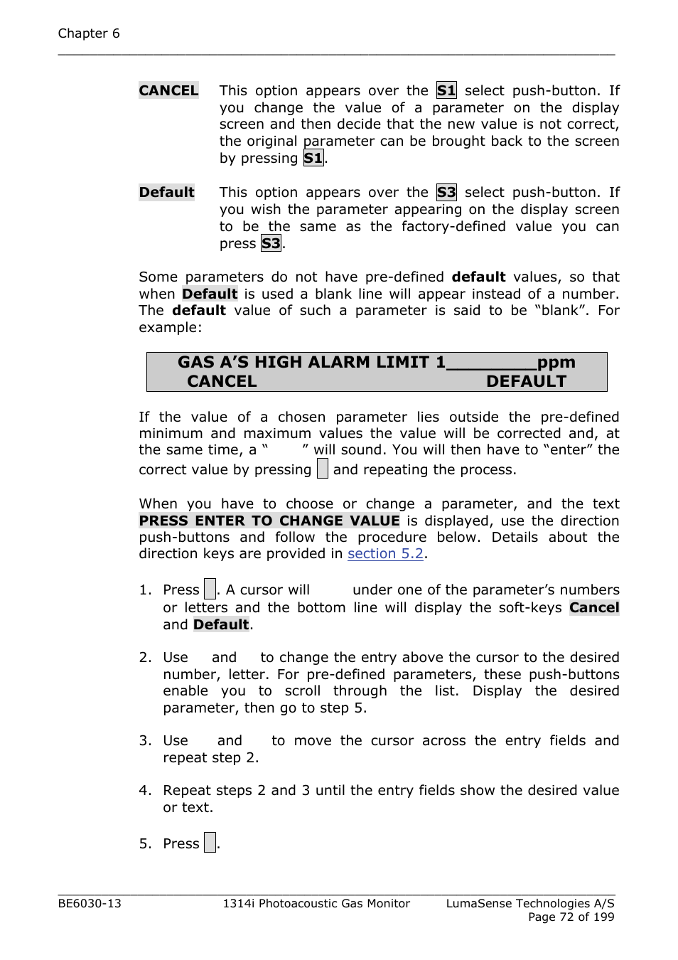 LumaSense Technologies INNOVA 1314i User Manual | Page 72 / 199