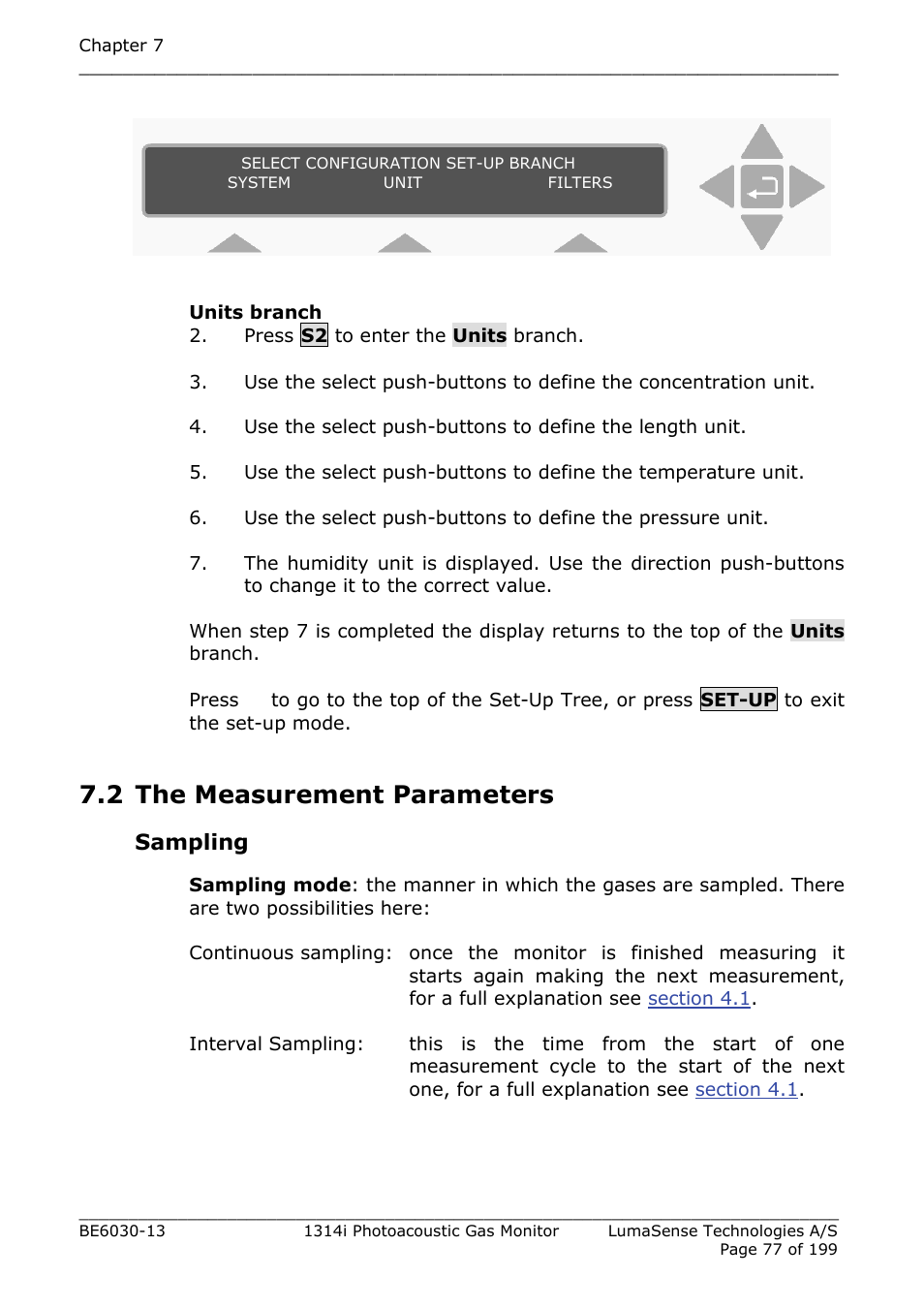 2 the measurement parameters, Sampling | LumaSense Technologies INNOVA 1314i User Manual | Page 77 / 199