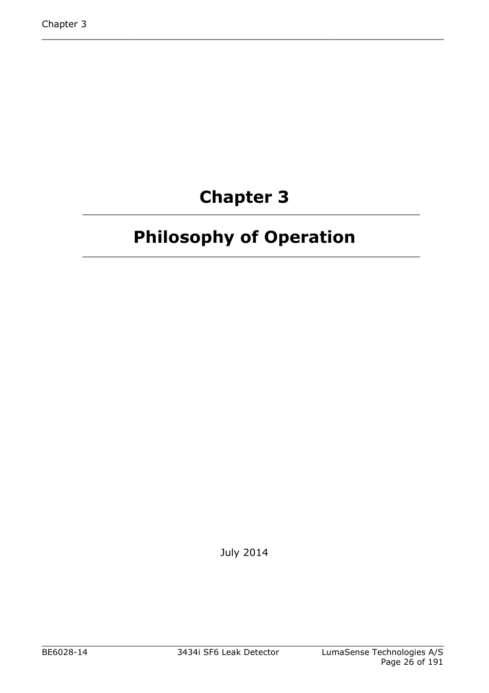 Chapter 3 philosophy of operation | LumaSense Technologies 3434i SF6 Leak Detector User Manual | Page 26 / 191