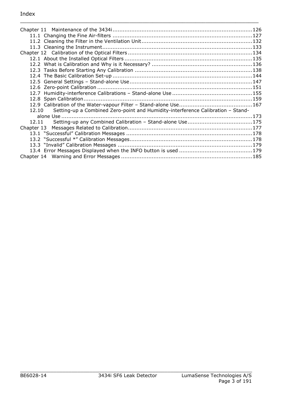 LumaSense Technologies 3434i SF6 Leak Detector User Manual | Page 3 / 191
