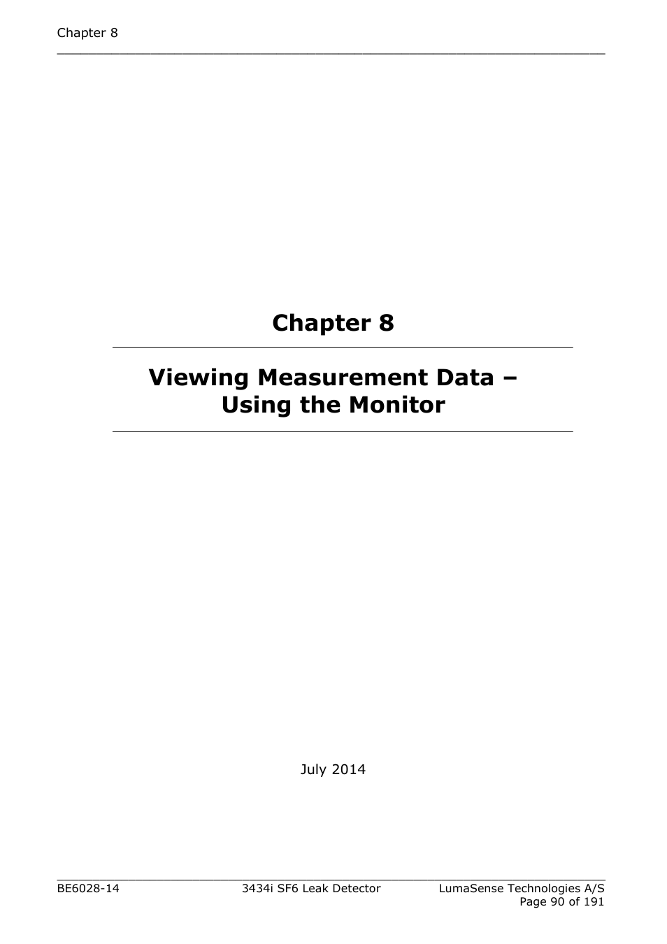 LumaSense Technologies 3434i SF6 Leak Detector User Manual | Page 90 / 191