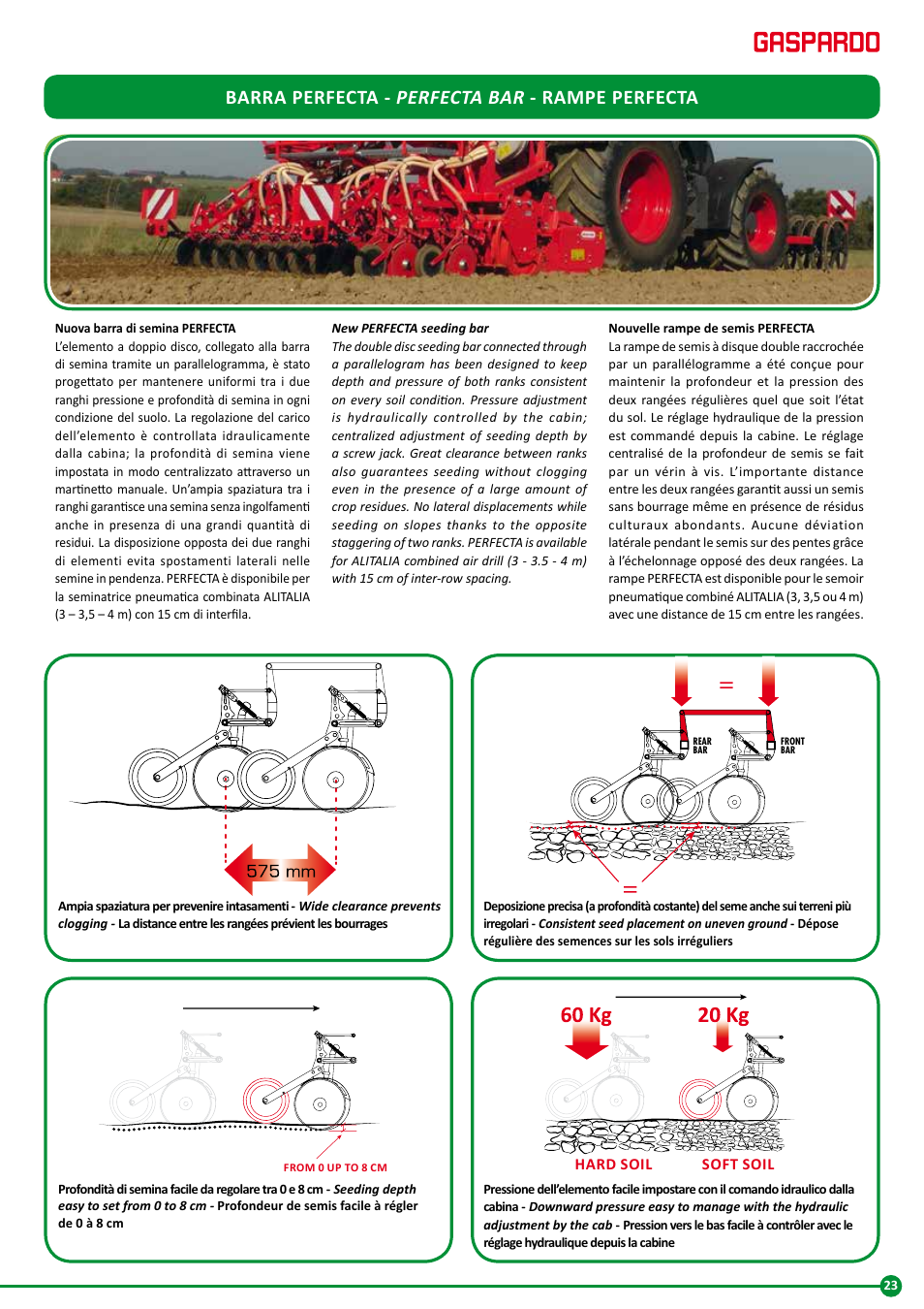 Barra perfecta - perfecta bar - rampe perfecta | Maschio Gaspardo FURIA-COMBI User Manual | Page 23 / 36