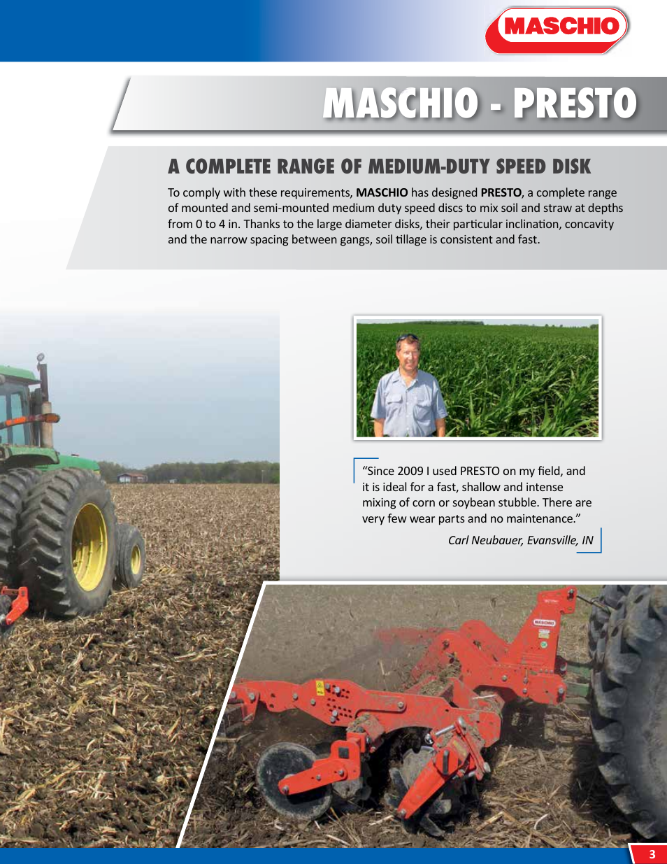 Maschio - presto, A complete range of medium-duty speed disk | Maschio Gaspardo PRESTO User Manual | Page 3 / 12