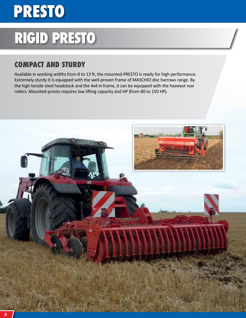 Presto, Rigid presto | Maschio Gaspardo PRESTO User Manual | Page 8 / 12