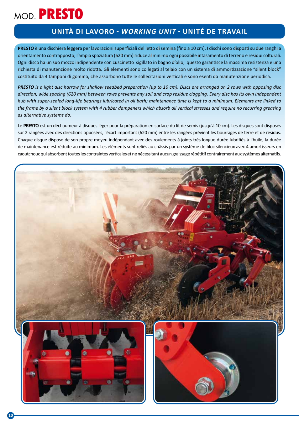 Presto | Maschio Gaspardo PRESTO UFO User Manual | Page 10 / 20