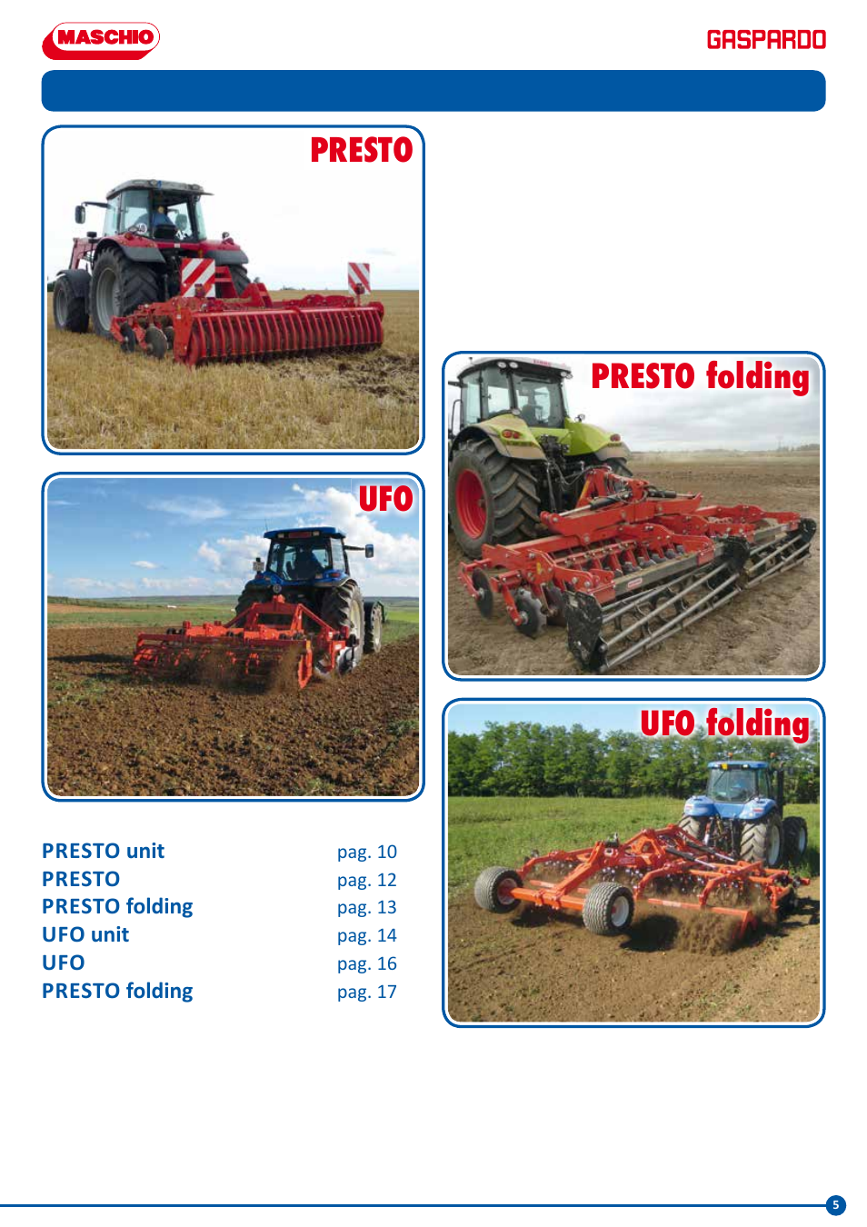 Presto folding, Presto ufo folding ufo | Maschio Gaspardo PRESTO UFO User Manual | Page 5 / 20