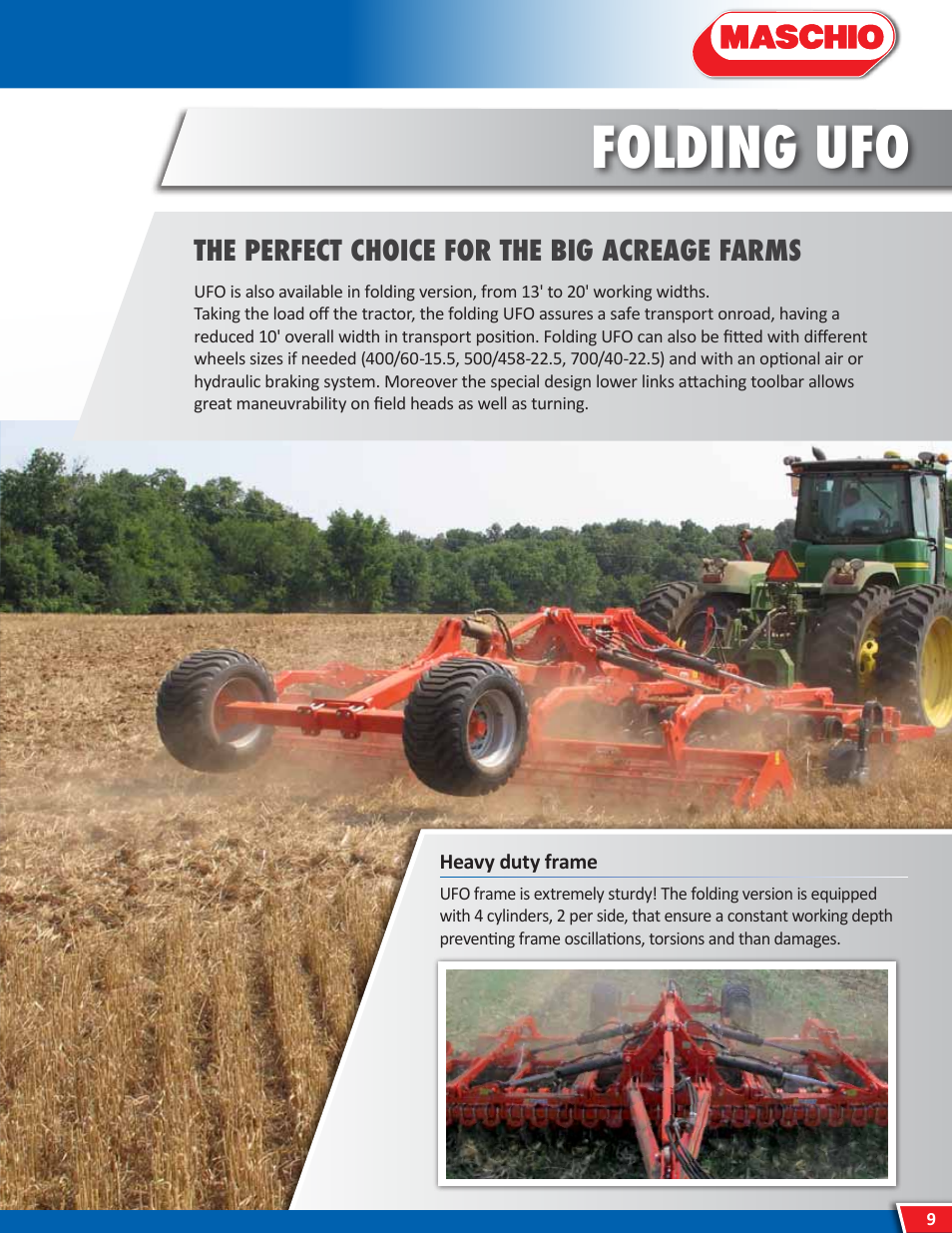 Folding ufo, The perfect choice for the big acreage farms | Maschio Gaspardo UFO User Manual | Page 9 / 12