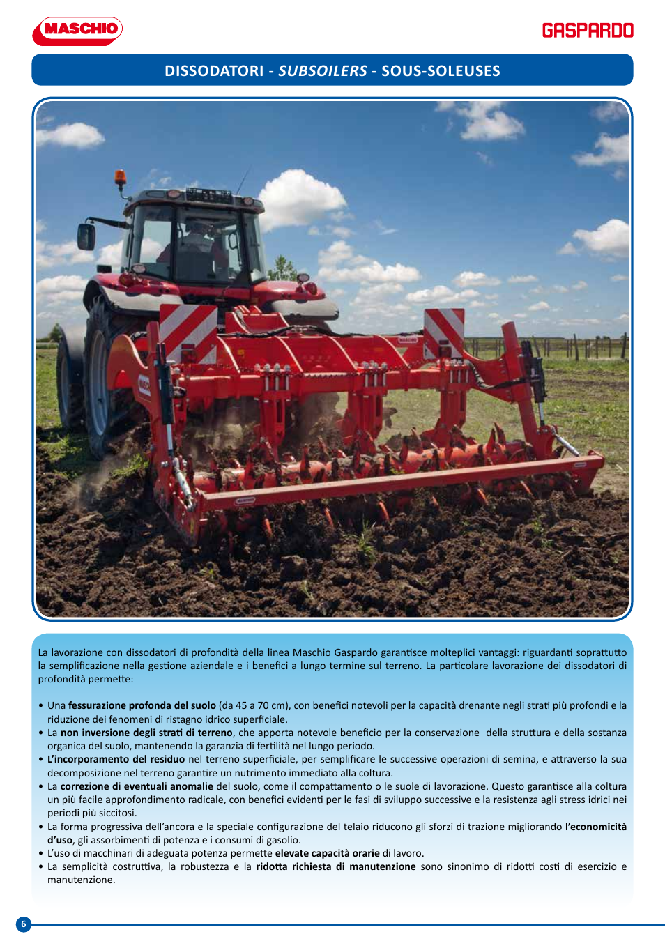 Dissodatori - subsoilers - sous-soleuses | Maschio Gaspardo PINOCCHIO User Manual | Page 6 / 24