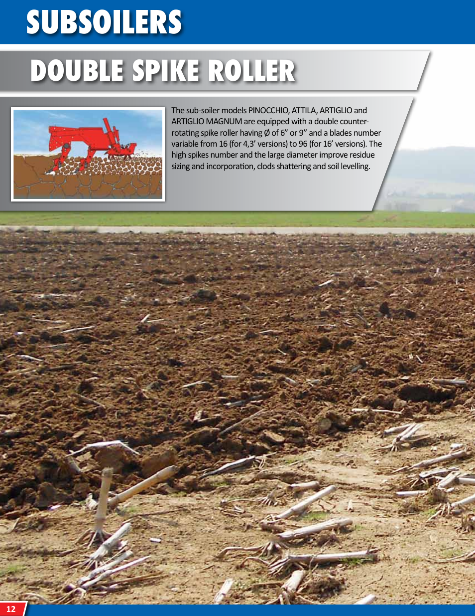 Subsoilers, Double spike roller | Maschio Gaspardo PINOCCHIO USA User Manual | Page 12 / 20