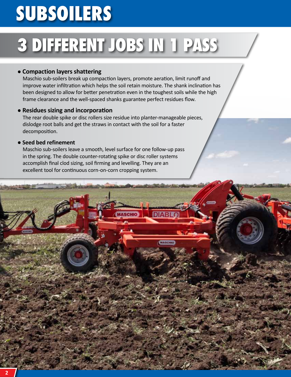 Subsoilers, 3 different jobs in 1 pass | Maschio Gaspardo PINOCCHIO USA User Manual | Page 2 / 20