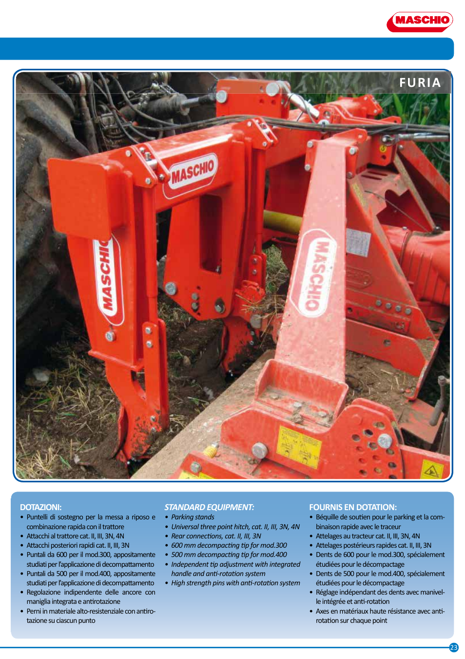 Furia | Maschio Gaspardo DAINO DS User Manual | Page 23 / 32