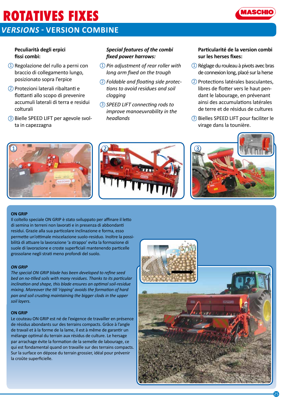 Fixed power harrows, Erpici fissi, Herses rotatives fixes | Maschio Gaspardo DAINO DS User Manual | Page 25 / 32