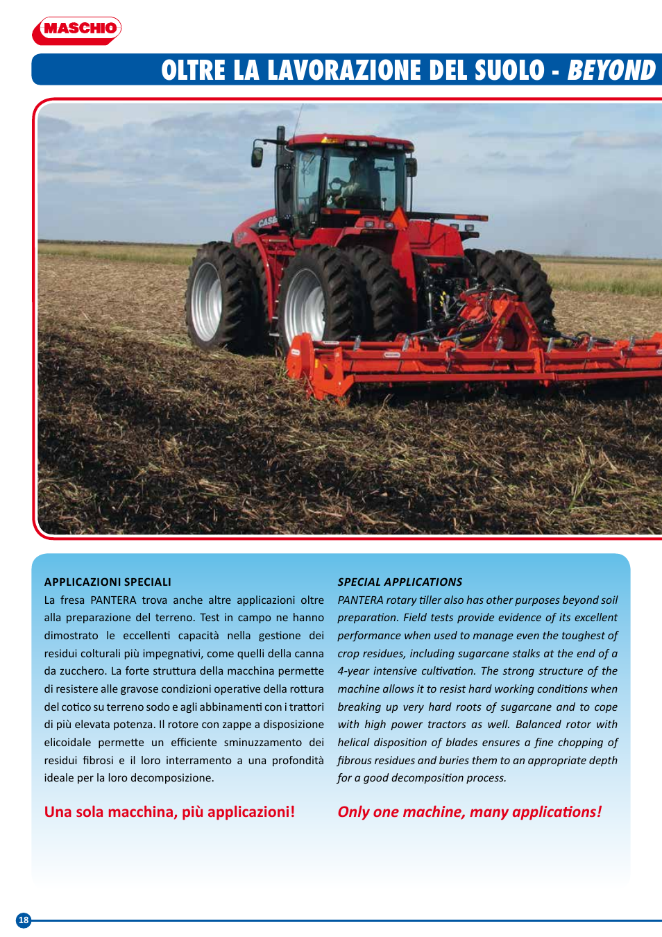 Beyond soil tillage, Oltre la lavorazione del suolo, En plus du fraisage du sol | Maschio Gaspardo PANTERA COBRA User Manual | Page 18 / 20