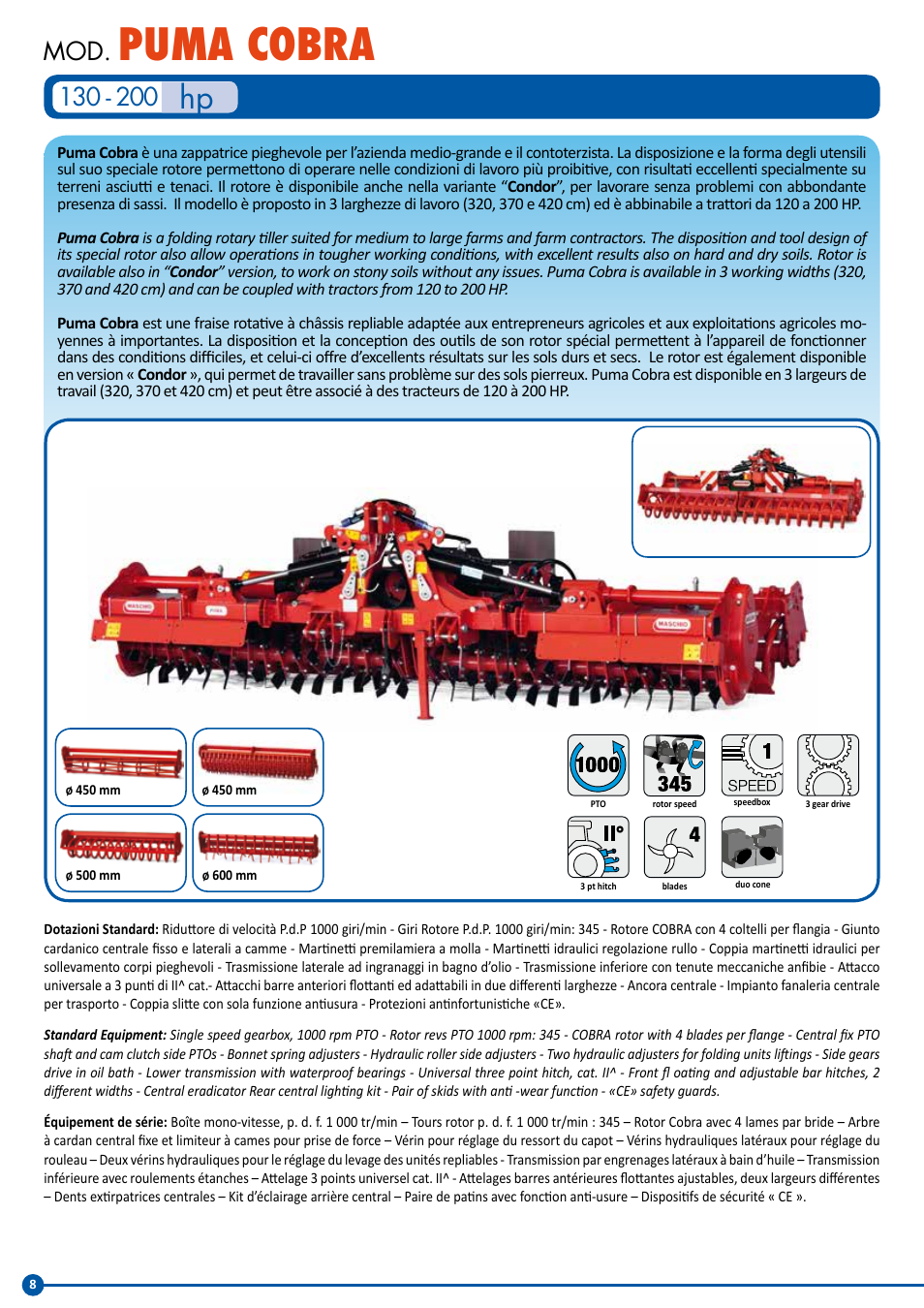 Puma cobra | Maschio Gaspardo PANTERA COBRA User Manual | Page 8 / 20