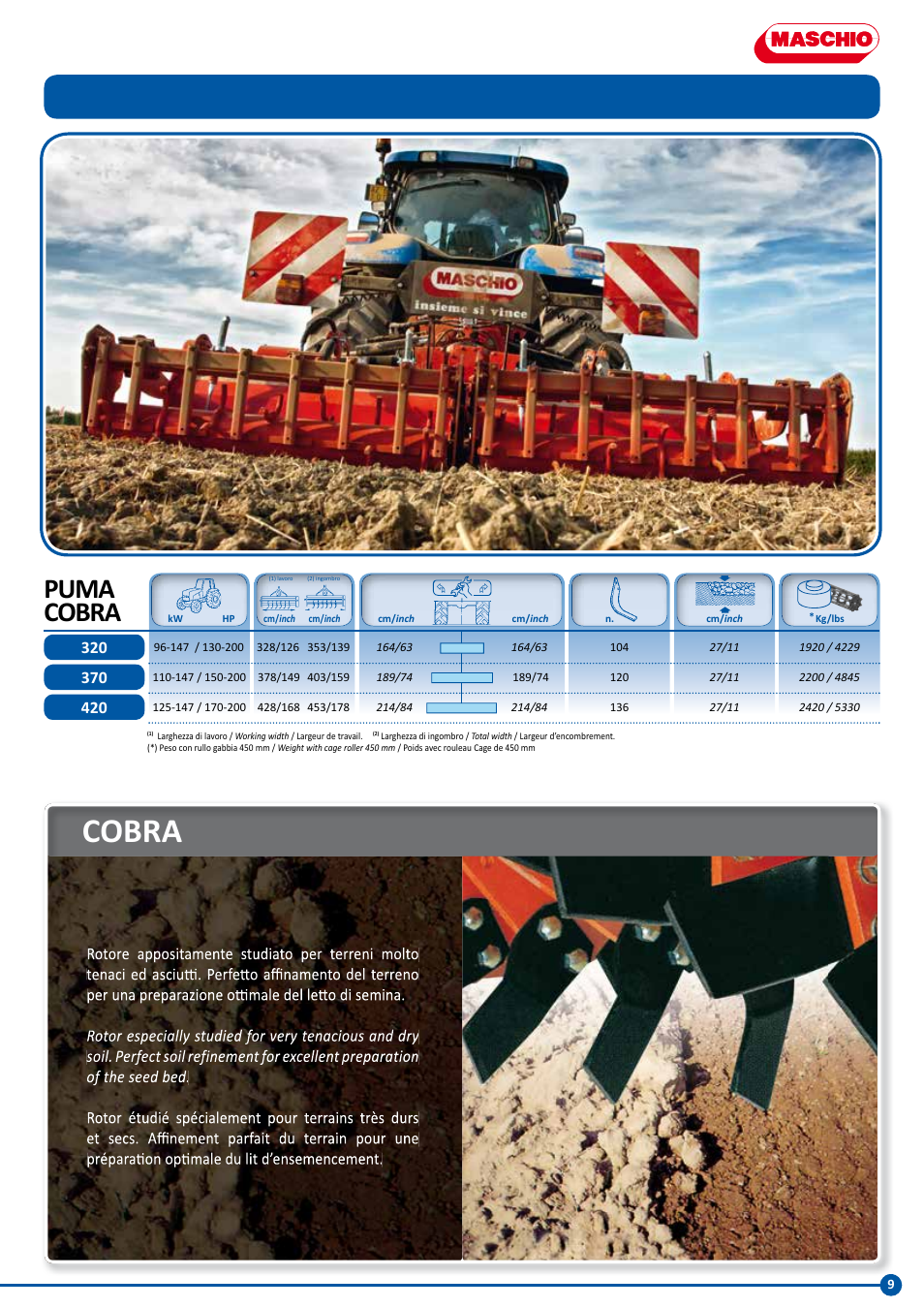 Cobra, Puma cobra | Maschio Gaspardo PANTERA COBRA User Manual | Page 9 / 20
