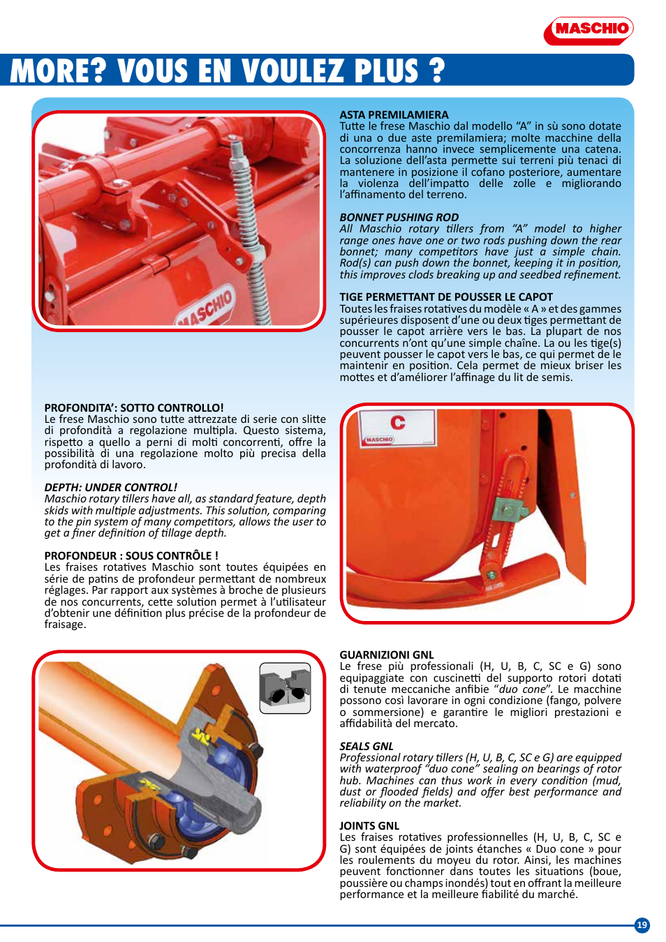 Vuoi di più, Looking for more? vous en voulez plus | Maschio Gaspardo SC COBRA User Manual | Page 19 / 24