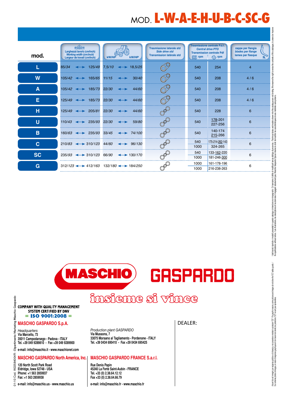 L-w-a-e-h-u-b-c-sc-g, Dealer, Maschio gaspardo france s.a.r.l | Maschio gaspardo north america, inc, Maschio gaspardo s.p.a | Maschio Gaspardo SC COBRA User Manual | Page 24 / 24