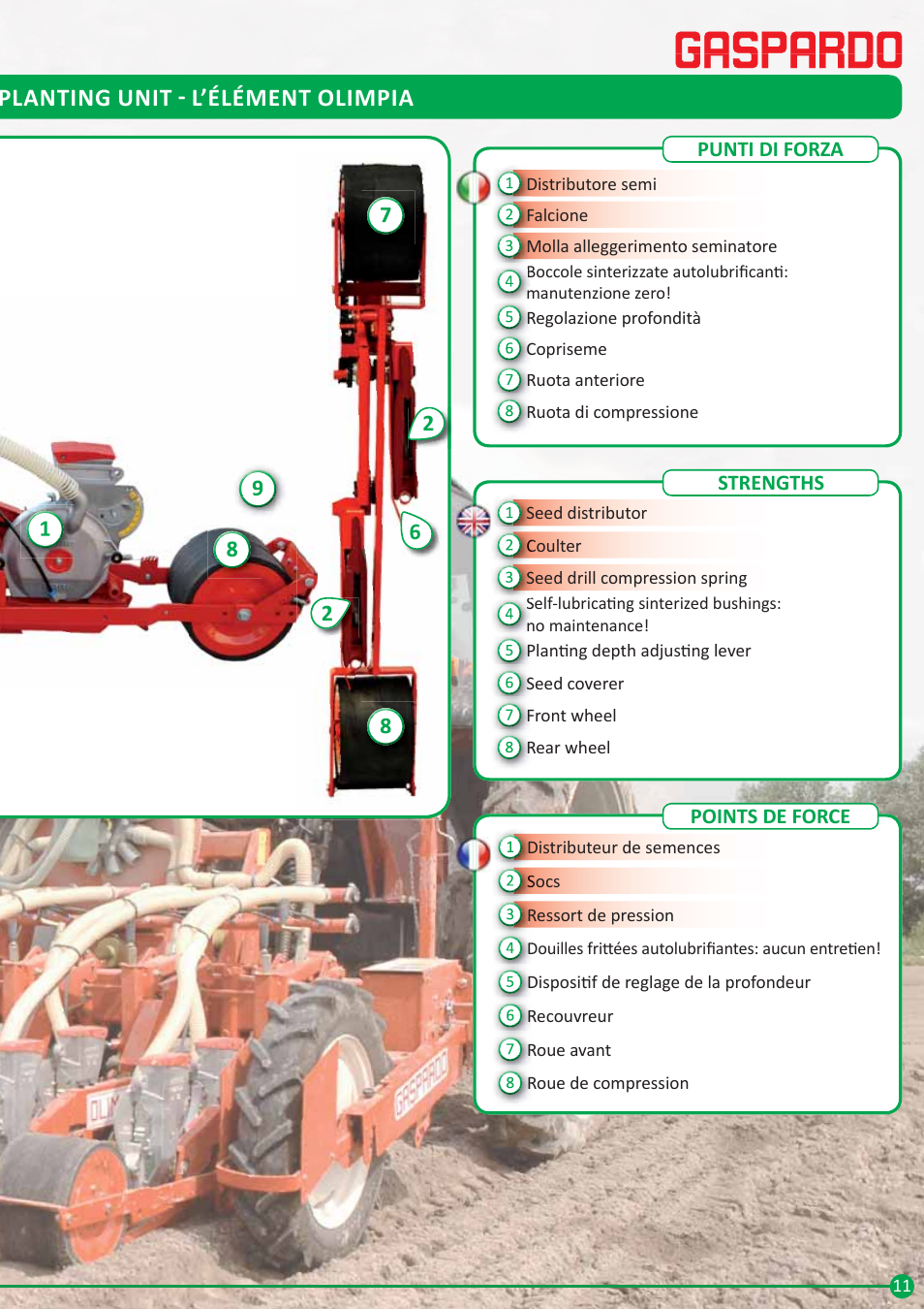 Planting unit ͳ l’élément olimpia | Maschio Gaspardo ORIETTA User Manual | Page 11 / 20