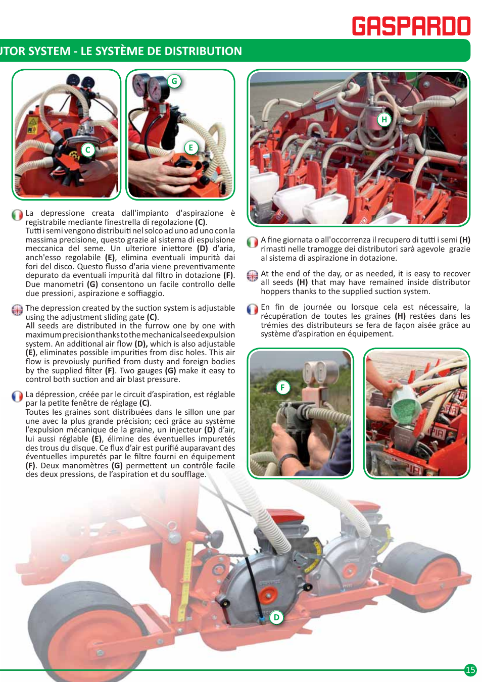 Semoirs pneumatiques pour légumes, Utor system - le système de distribution | Maschio Gaspardo ORIETTA User Manual | Page 15 / 20