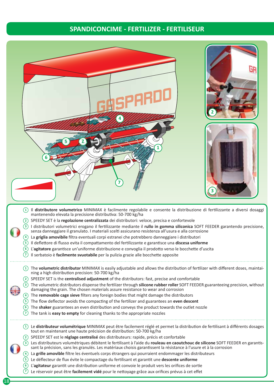 Minimax, Spandiconcime - fertilizer - fertiliseur | Maschio Gaspardo ORIETTA User Manual | Page 18 / 20