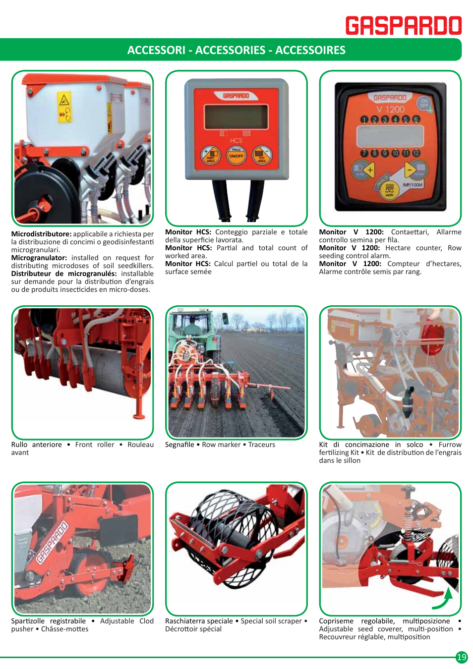 Semoirs pneumatiques pour légumes, Accessori - accessories - accessoires | Maschio Gaspardo ORIETTA User Manual | Page 19 / 20