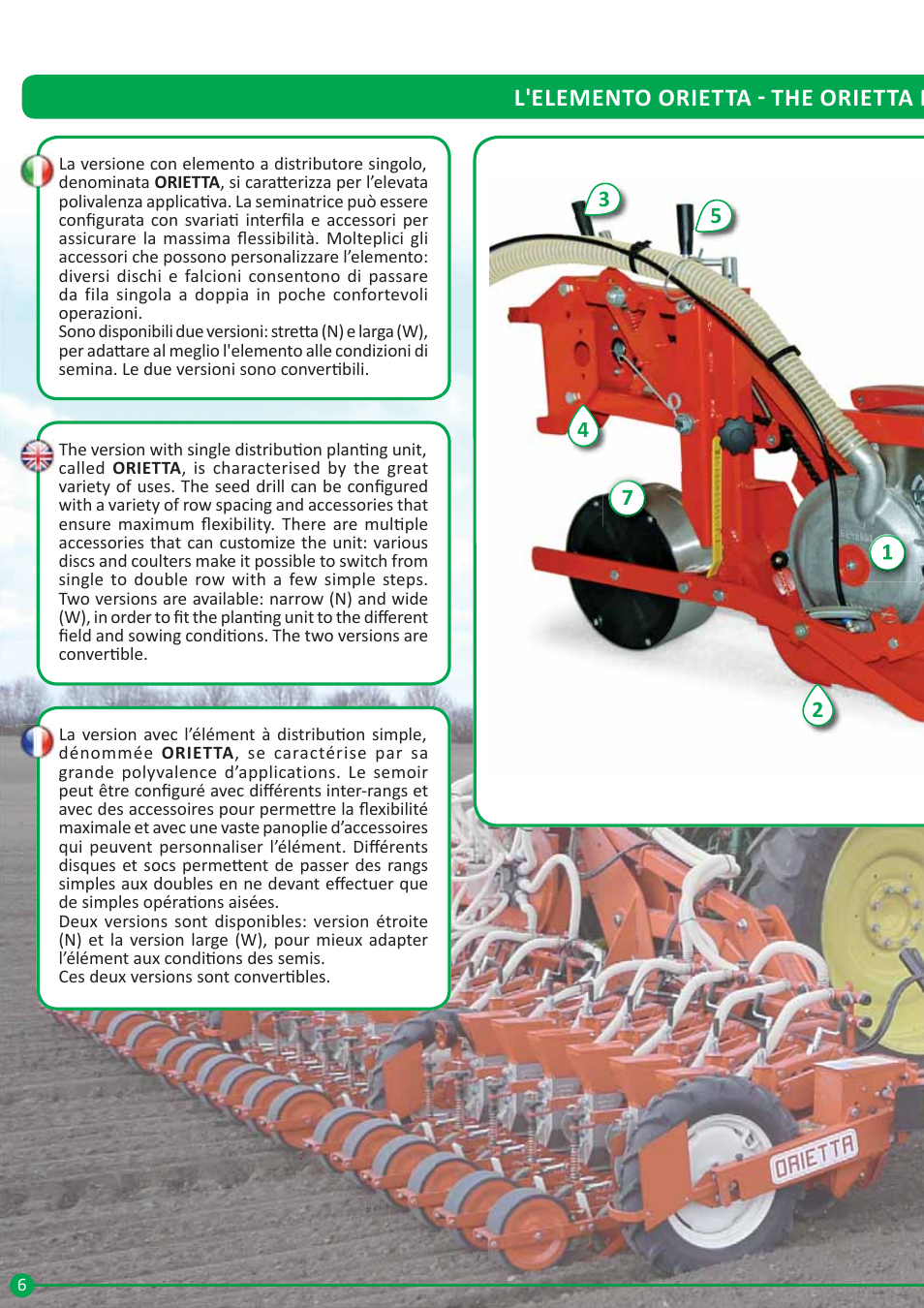 Orietta, L'elemento orietta ͳ the orietta p | Maschio Gaspardo ORIETTA User Manual | Page 6 / 20