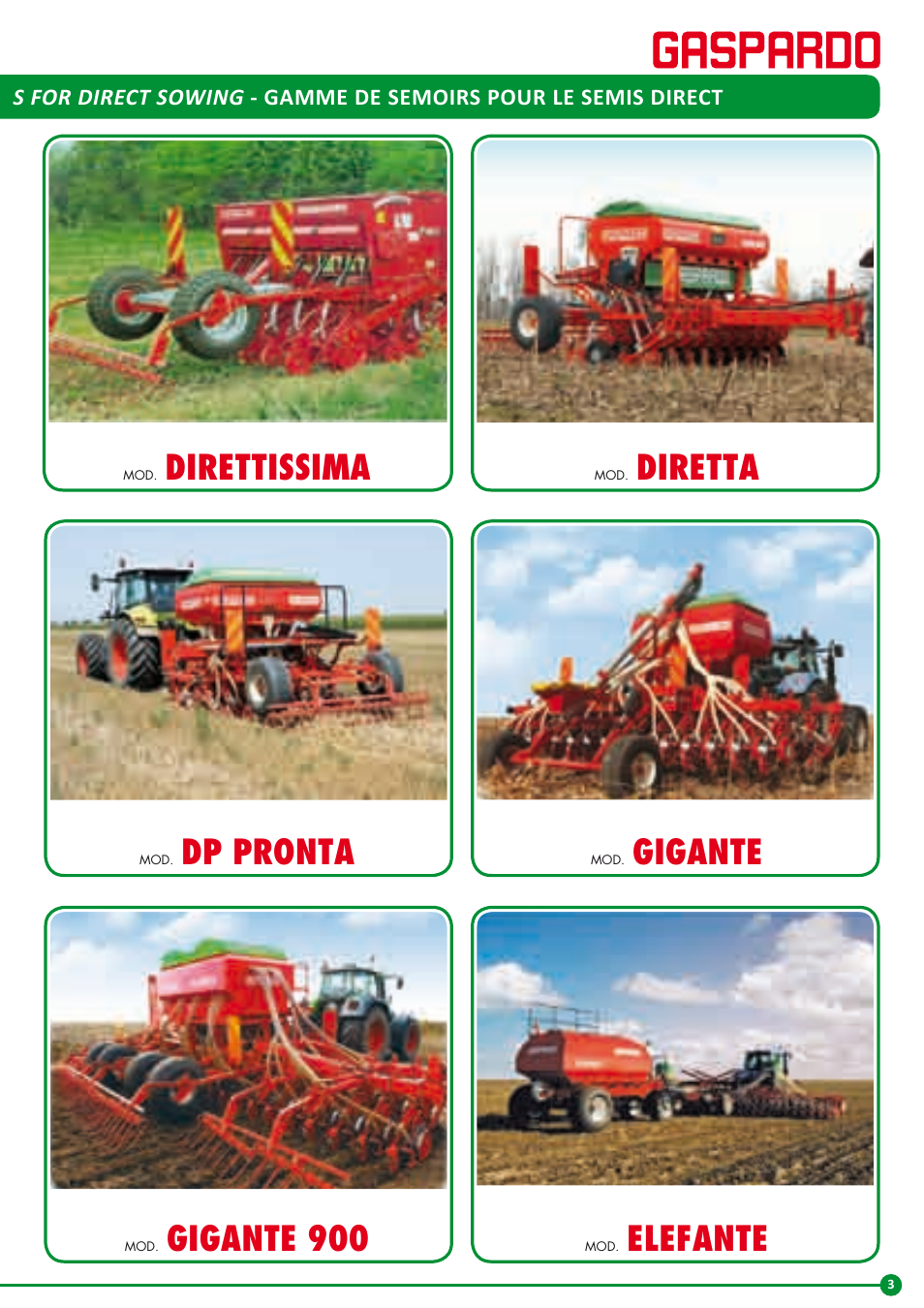 Direttissima, Dp pronta, Gigante 900 | Diretta, Gigante, Elefante | Maschio Gaspardo GIGANTE 900 User Manual | Page 3 / 28