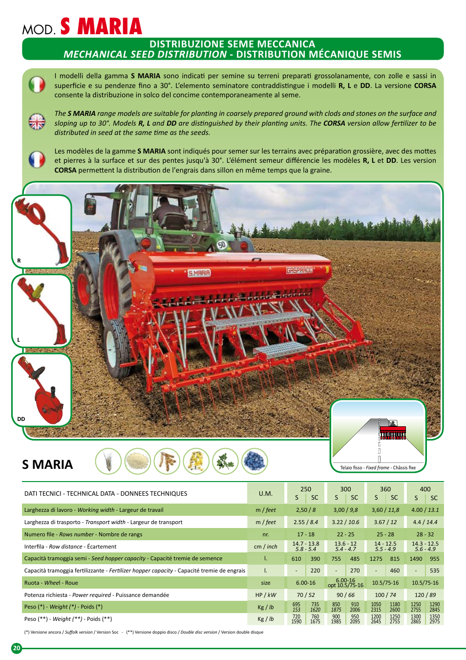 S maria | Maschio Gaspardo S-SC MARIA 360 - 400 User Manual | Page 20 / 32