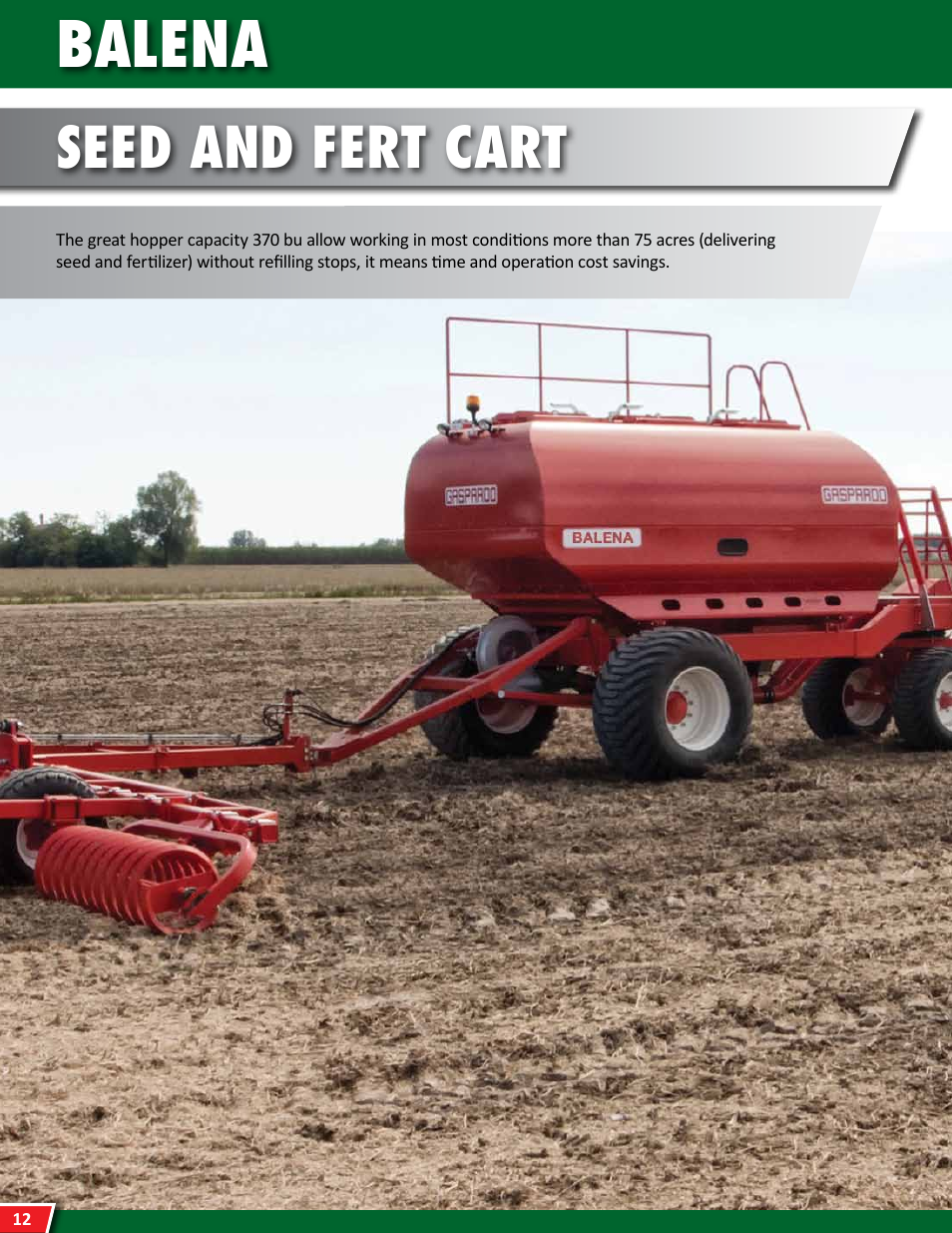 Balena, Seed and fert cart | Maschio Gaspardo BALENA User Manual | Page 12 / 24