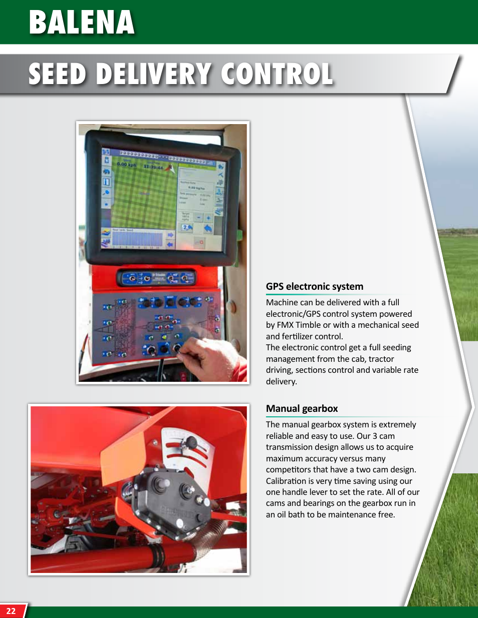 Balena, Seed delivery control | Maschio Gaspardo BALENA User Manual | Page 22 / 24