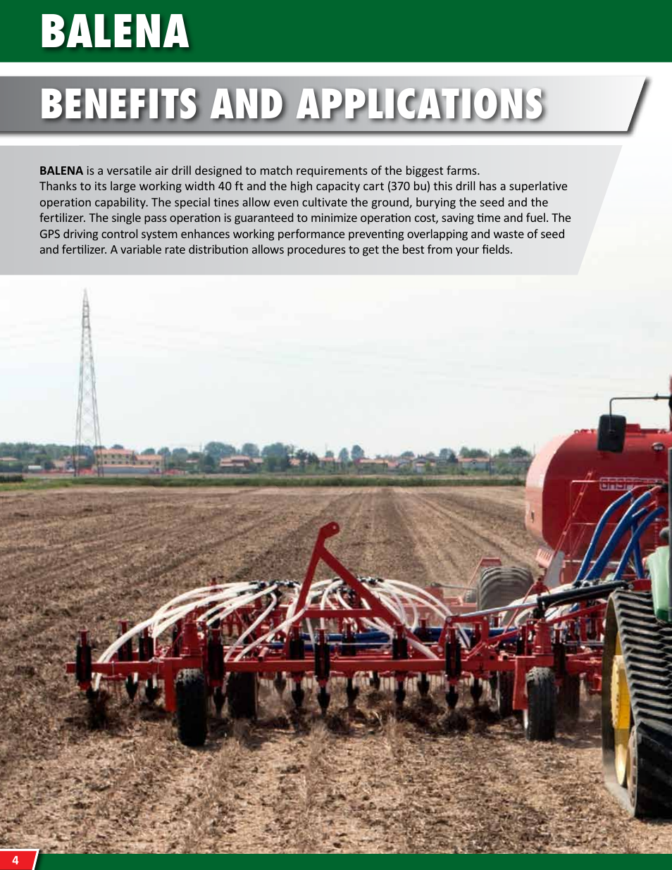 Balena, Benefits and applications | Maschio Gaspardo BALENA User Manual | Page 4 / 24